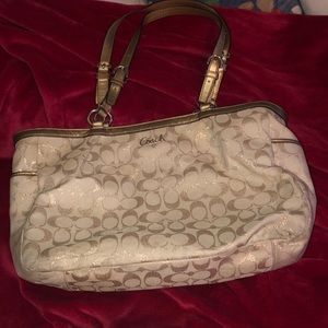 Light gold Coach tote